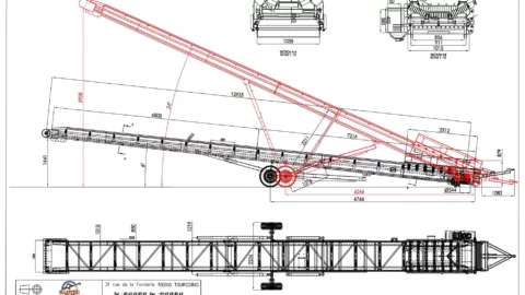 technical plan of 14M belt conveyor