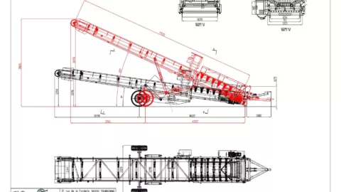 technical plan of 8M belt conveyor