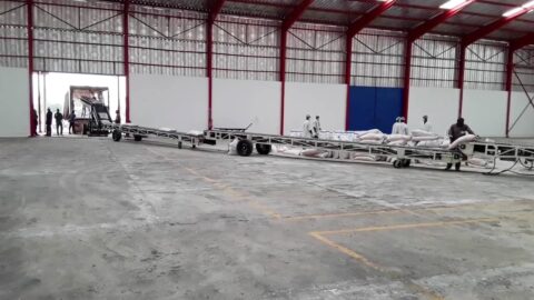 Conveying and bags loading – bags truck loading