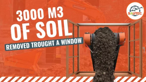 3000 m3 of soil removed through a window.